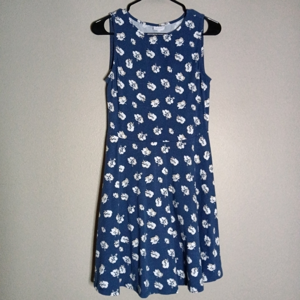 Lascana Sleeveless Mini Dress Blue Floral Size 6